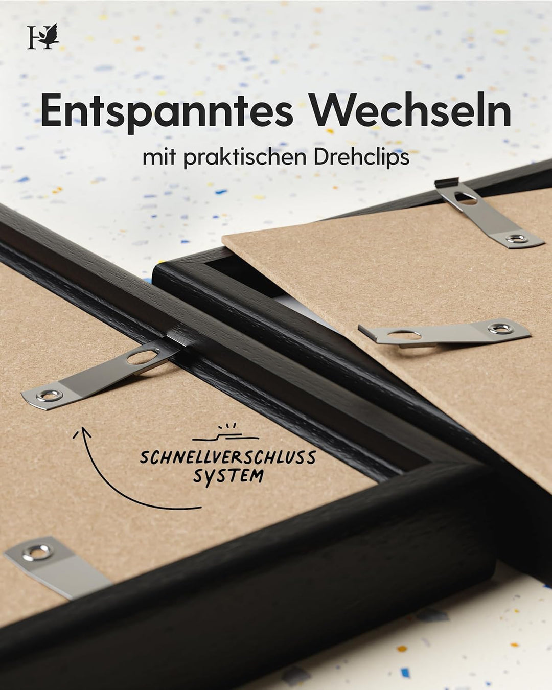 Heimlich® - Bilderrahmen - A2 42x59,4 cm, Eichenholz, Schwarz - Mittlerer Poster-Druckrahmen - Nur z