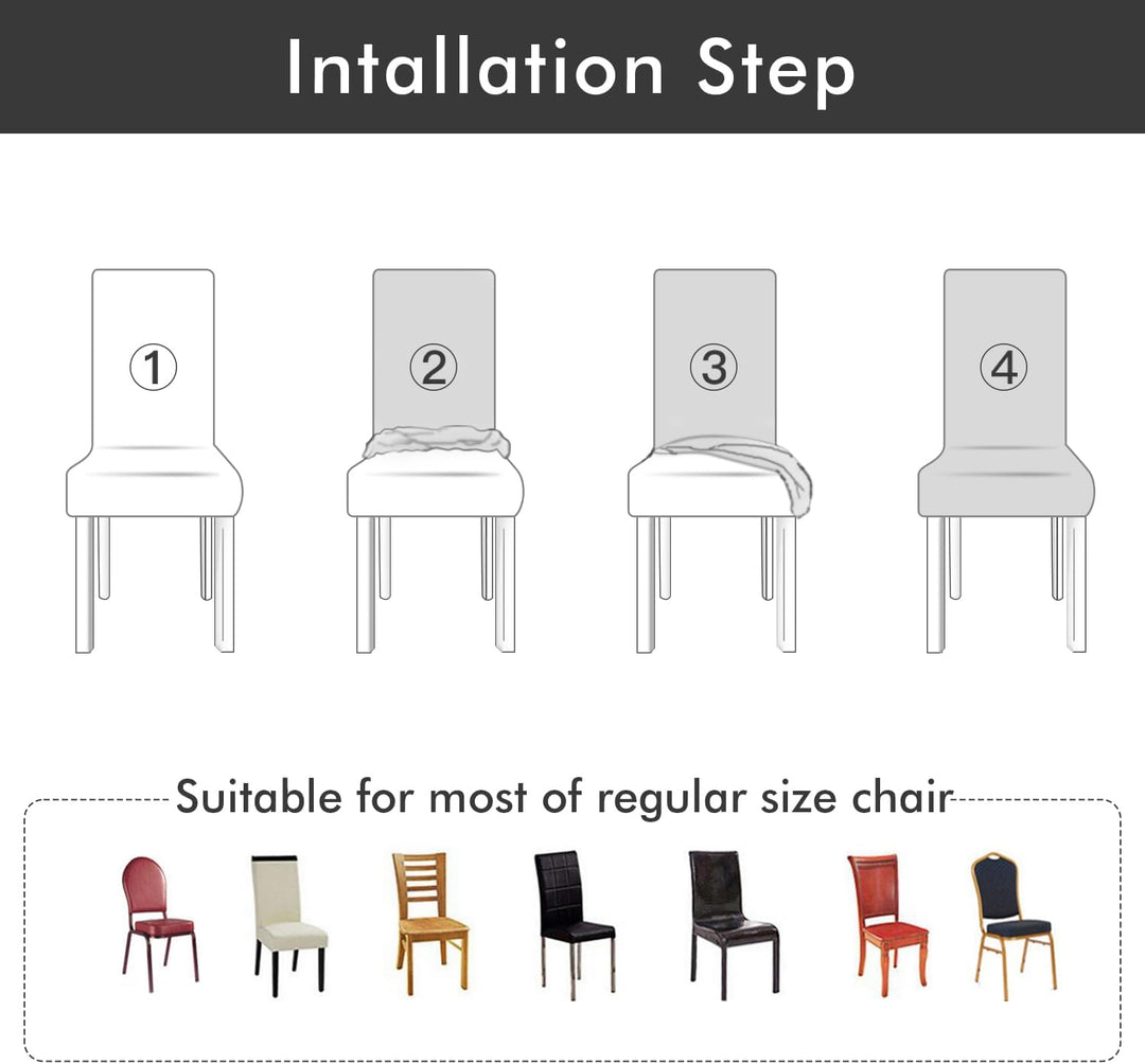 MIULEE Stuhlhussen 4er Set Stuhlhusse Samt Stretch Elastischer Stuhlbezug Abnehmbarer Waschbarer Stu