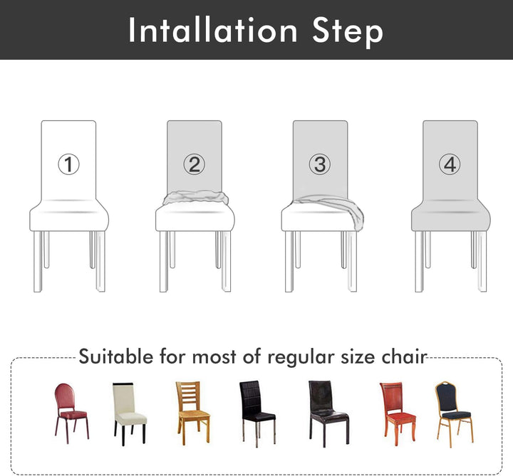 MIULEE Stuhlhussen 4er Set Stuhlhusse Samt Stretch Elastischer Stuhlbezug Abnehmbarer Waschbarer Stu
