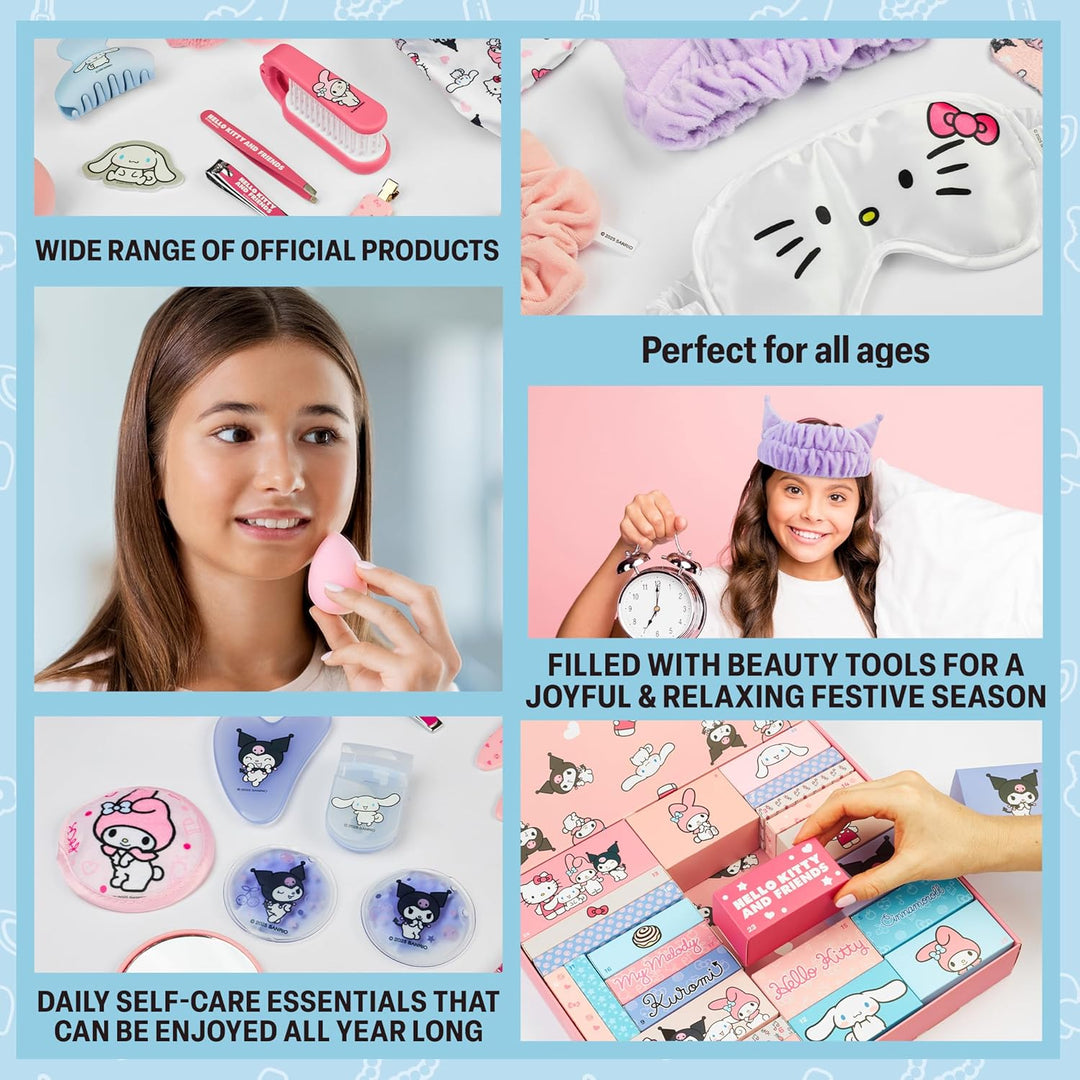 Get Trend Hello Kitty Sanrio Adventskalender 2025 mit Accessoires, Beauty Produkte, Weihnachtskalend