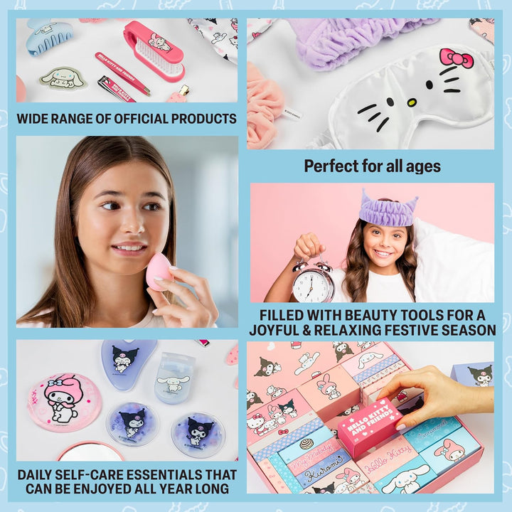 Get Trend Hello Kitty Sanrio Adventskalender 2025 mit Accessoires, Beauty Produkte, Weihnachtskalend
