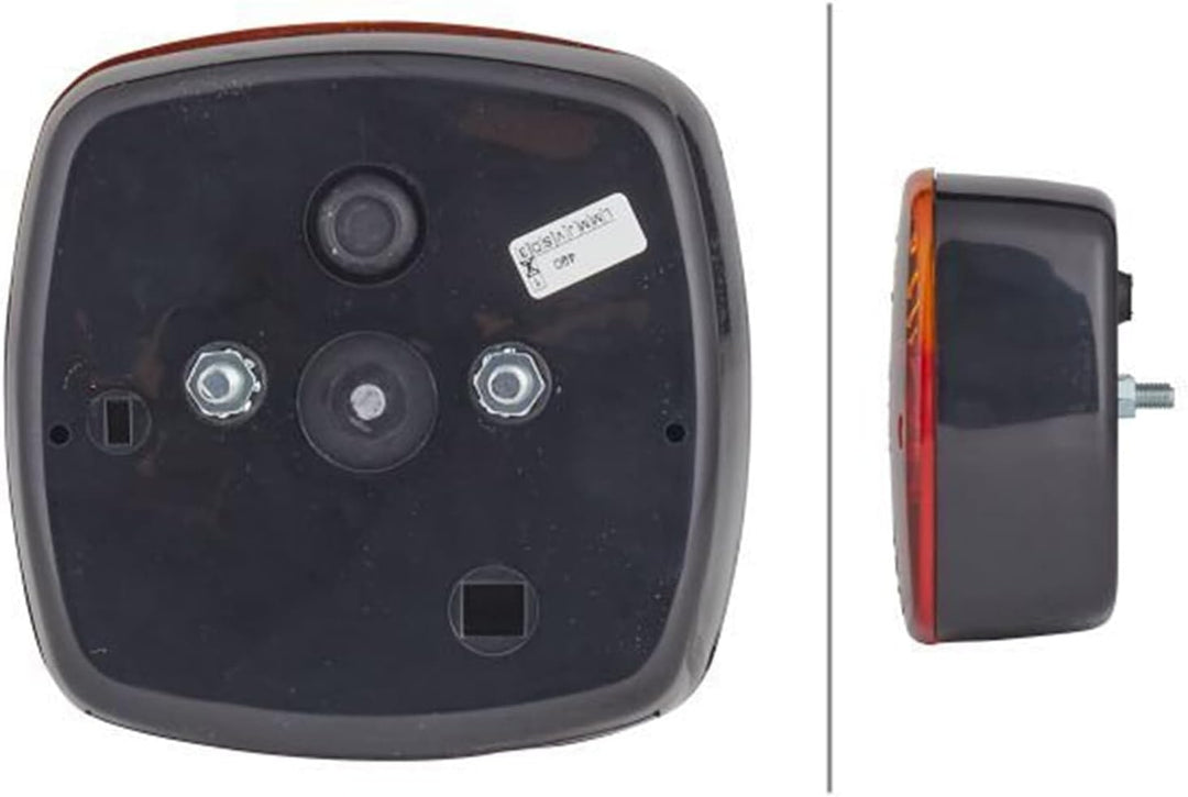 HELLA Rückleuchte - Glühlampe - 12V - Anbau/geschraubt - ECE/nicht SAE - Lichtscheibenfarbe: rot/gel