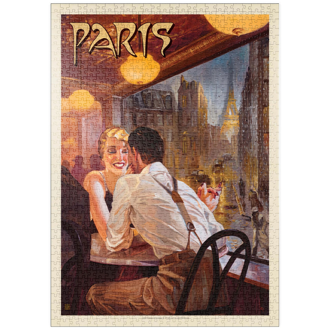 Frankreich: Paris wenn es regnet, Vintage Poster - Premium 1000 Teile Puzzle - MyPuzzle Sonderkollek