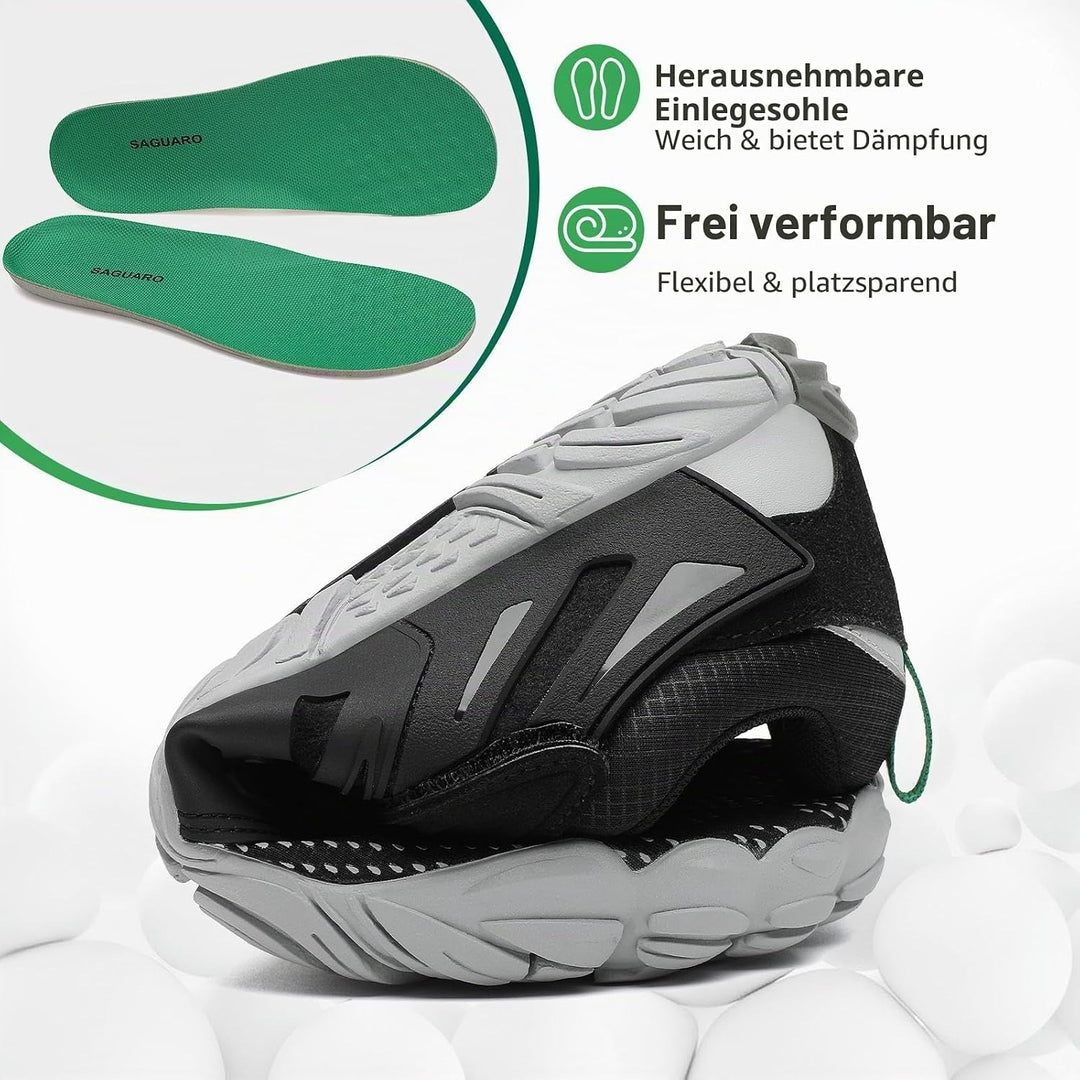 SAGUARO Unisex Barfussschuhe Outdoor Zehenschuhe Traillaufschuhe 36 EU Grau, 36 EU Grau