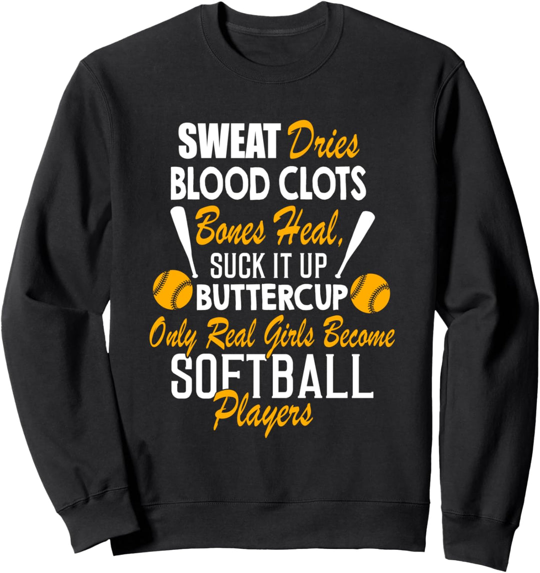 funny t shirt women men Girls Softball Real Girls funny tee Sweatshirt