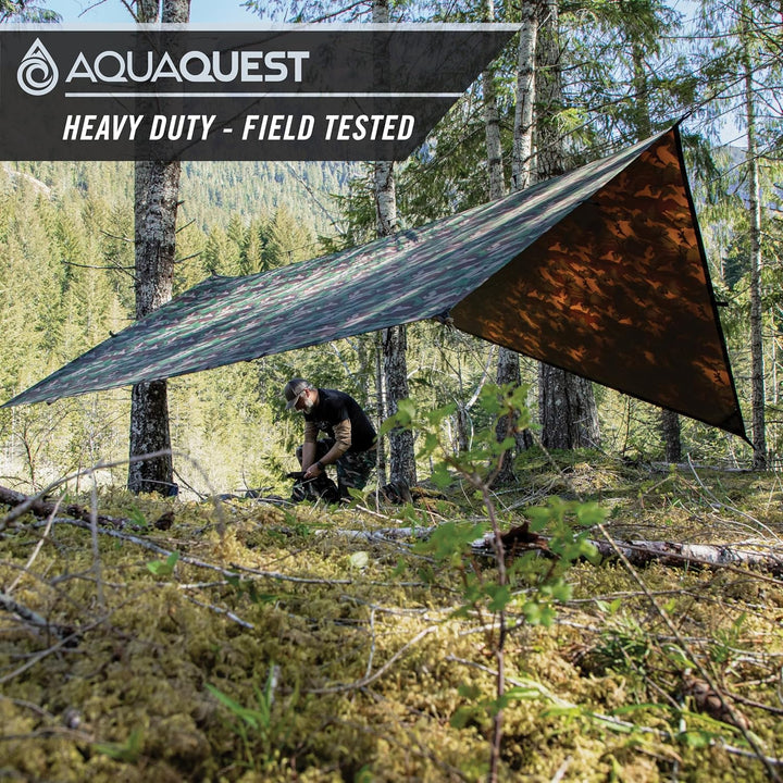 AQUAQUEST Safari wasserdichte Camping-Plane - Leichter Sonnenschutz oder Regenschutz - Wandern, Ruck