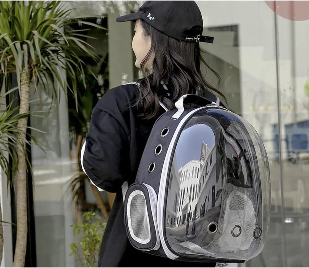 Haustier Rucksack Purlov mit transparentem Plexiglas Atmungsaktiv Raumkapsel für 10kg 23309