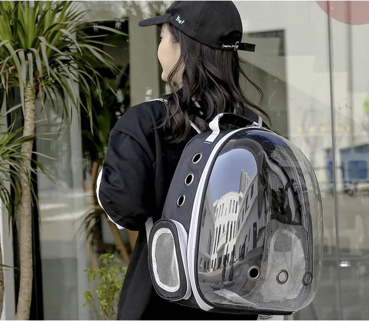 Haustier Rucksack Purlov mit transparentem Plexiglas Atmungsaktiv Raumkapsel für 10kg 23309