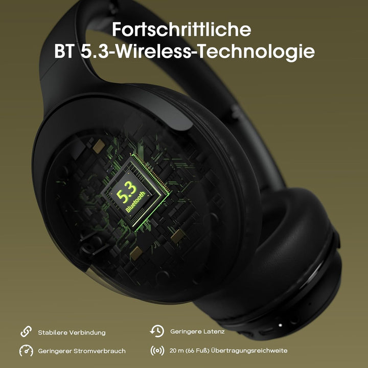 DOQAUS Kopfhörer Kabellos Bluetooth, 70Std Spielzeit Bluetooth Kopfhörer Over Ear, Kpfhörer mit Kabe