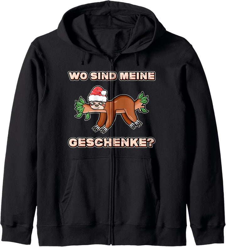 Christmas Faultier Lustiges Xmas süsser Faultiere Weihnachten Kapuzenjacke