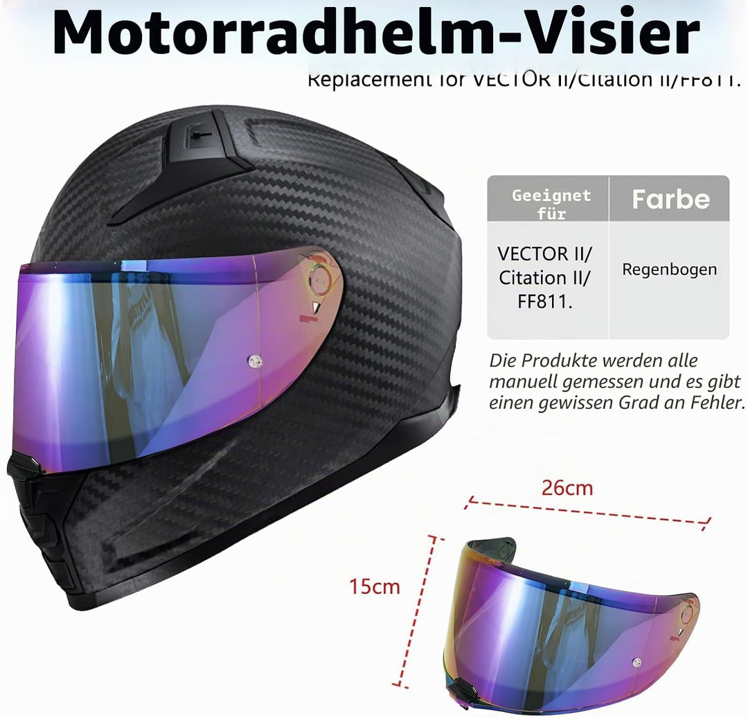 Helmvisier für FF811/VECTOR II/Citation II,Motorradhelm Visier,Motorrad Vollgesichtshelm Windschutzs
