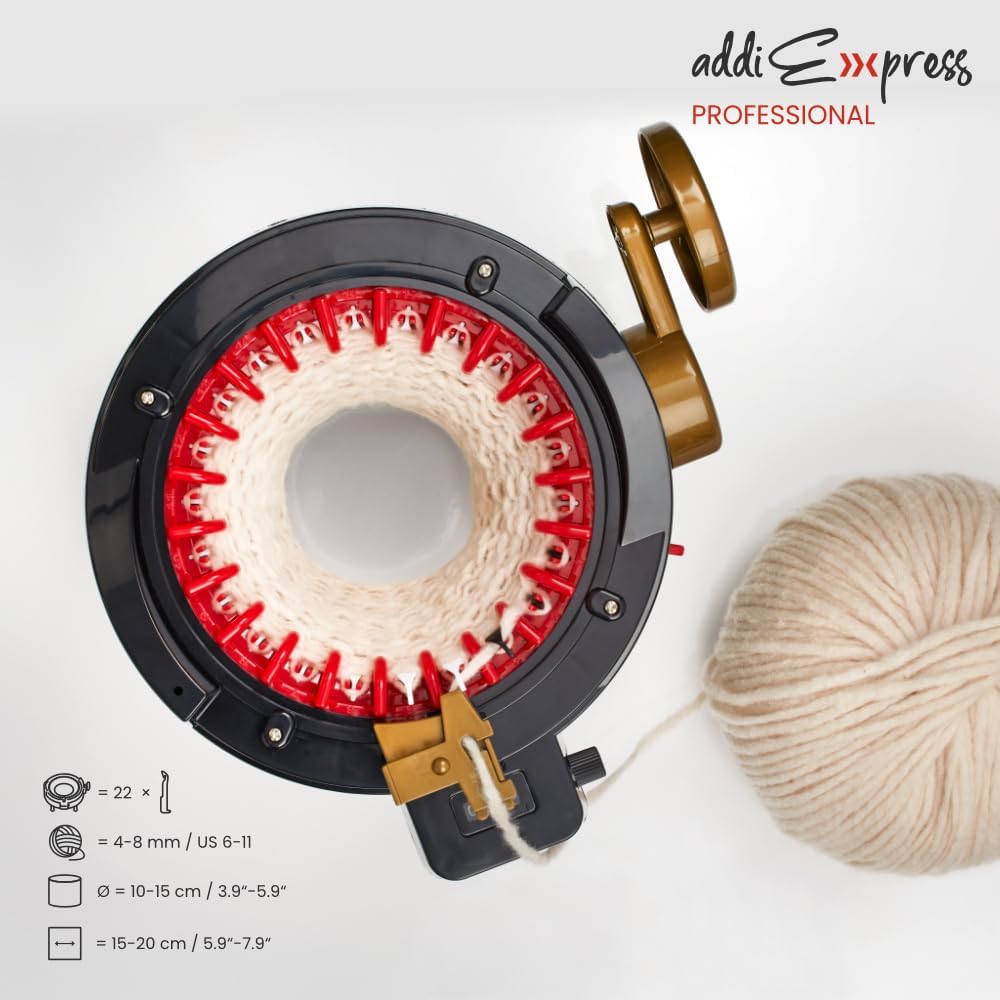 Addi Express Profesional Strickmaschine - Neues Modell – keine Batterien erforderlich