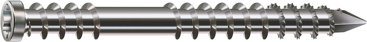 SPAX Terrassenschraube aus Edelstahl rostfrei A4, 6,0 x 50 mm, 100 Stück, T-STAR plus, Zylinderkopf,