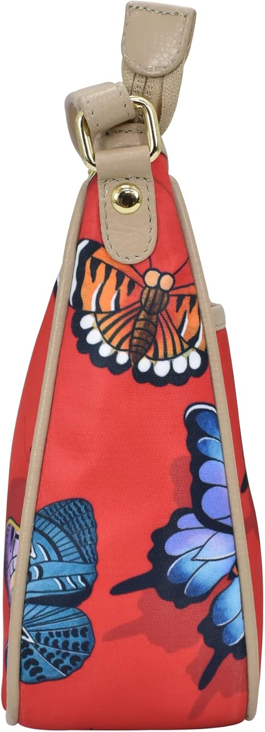 Anuschka East/West Hobo Bag - Wanderlust Kollektion - Nylonstoff mit Leder Trim und Kunstdruck Butte