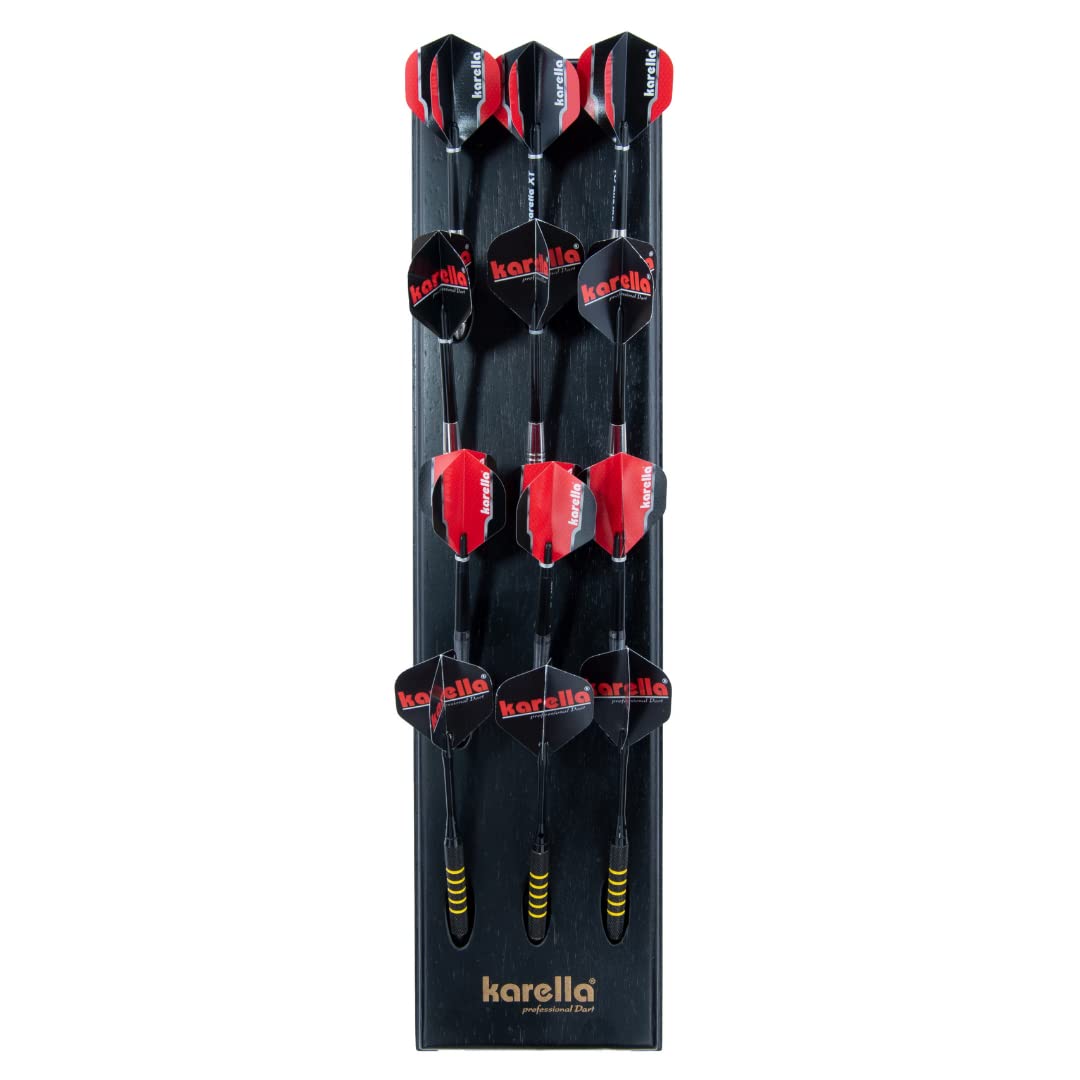 Karella Ultimo, Wandhalter für Dartpfeile, Dart Halter aus Holz für 12 Soft- oder Steeldarts, edler