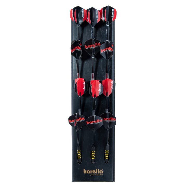 Karella Ultimo, Wandhalter für Dartpfeile, Dart Halter aus Holz für 12 Soft- oder Steeldarts, edler