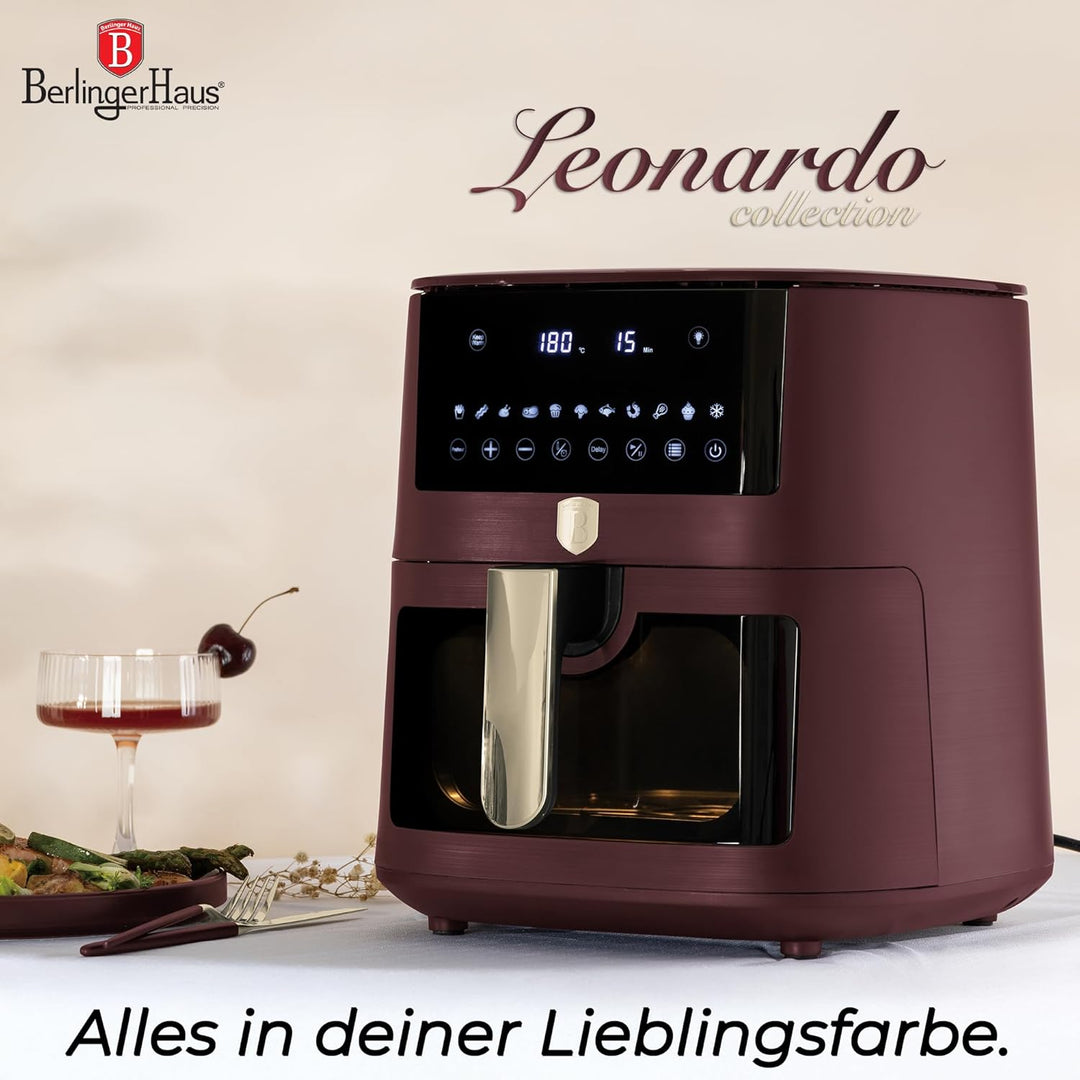 Berlinger Haus Heissluftfritteuse 8 Liter Leonardo Collection – Sichtfenster – 11 Programme – Fettfr