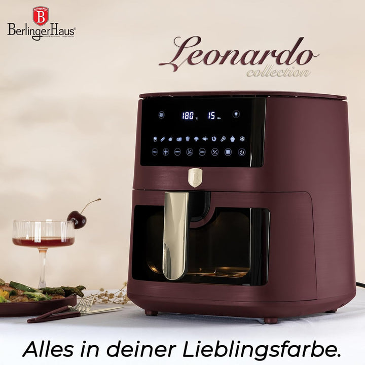 Berlinger Haus Heissluftfritteuse 8 Liter Leonardo Collection – Sichtfenster – 11 Programme – Fettfr