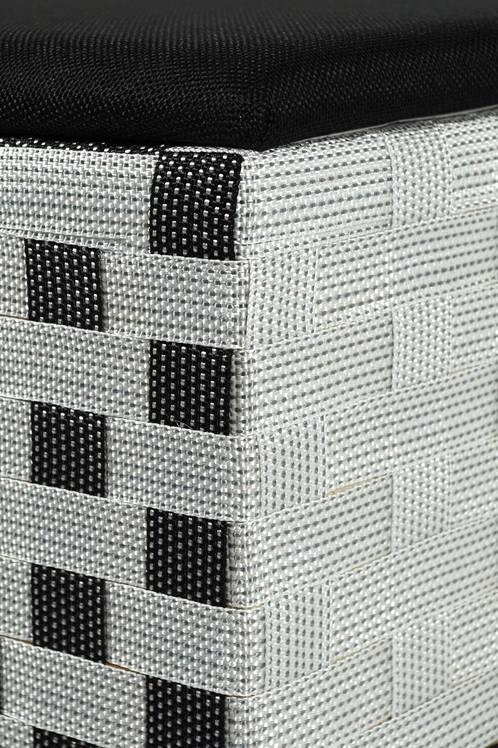 Kobolo Wäschebehälter Wäschesammler Wäschekorb - Nylon - schwarz-weiss - 44x32x52 cm, Schwarz-weiss