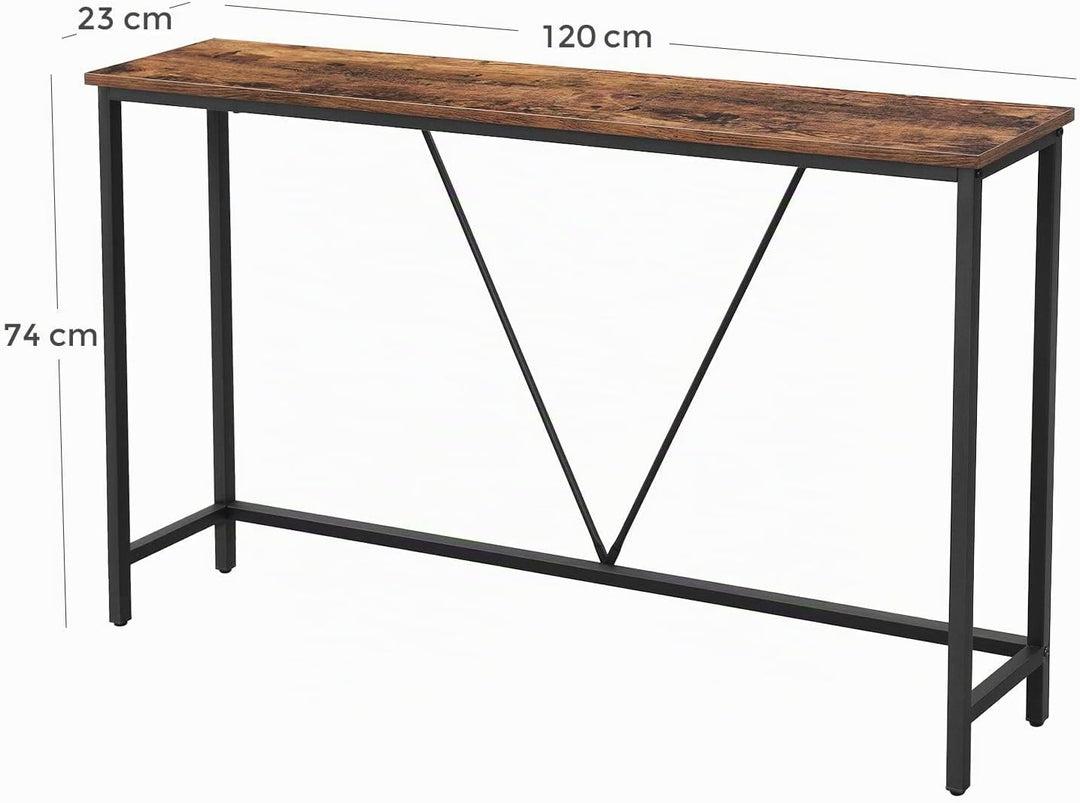 VASAGLE Konsolentisch, Flurtisch, Beistelltisch, Eingangsbereich, Wohnzimmer, stabiles Stahlgestell,