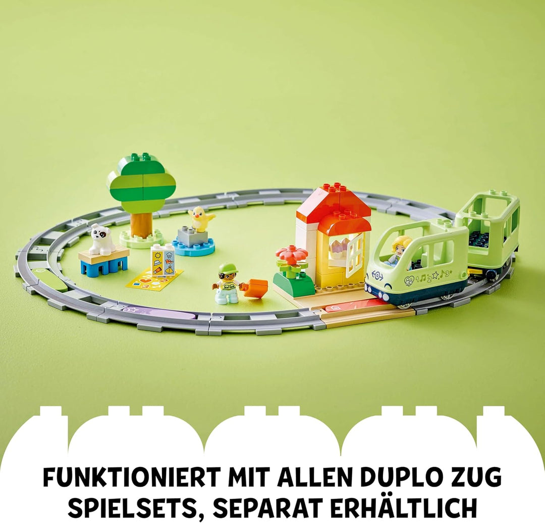 LEGO DUPLO Town Interaktive Abenteuer-Eisenbahn, Spielset mit Lichtern und Geräuschen für Rollenspie