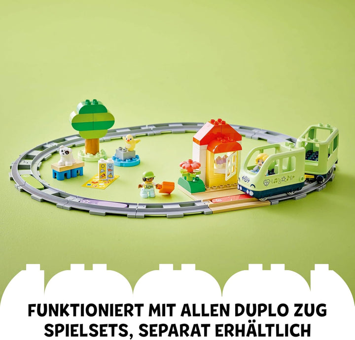 LEGO DUPLO Town Interaktive Abenteuer-Eisenbahn, Spielset mit Lichtern und Geräuschen für Rollenspie
