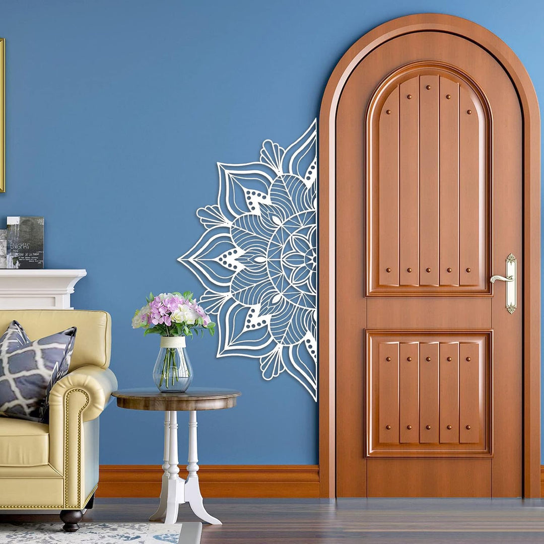 ESTART Grosse Metall-Mandala-Wanddekoration, einzigartige Lotusblumen-Wandkunst für Zuhause Schlafzi