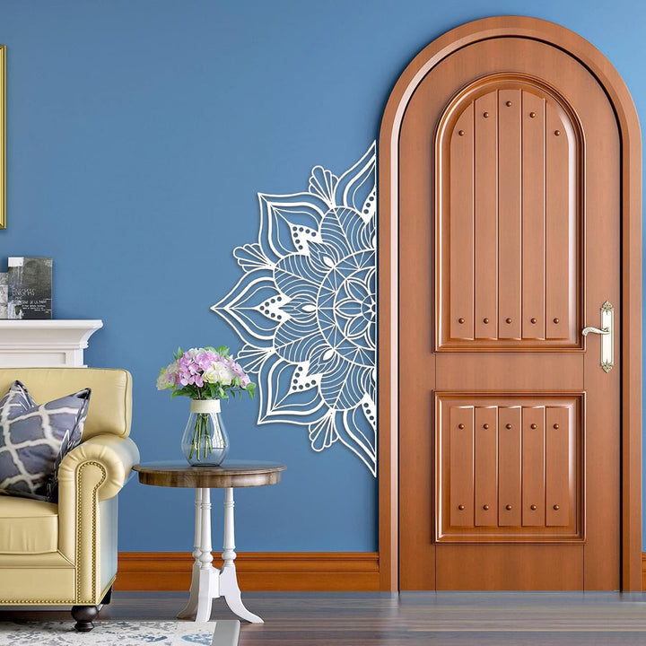 ESTART Grosse Metall-Mandala-Wanddekoration, einzigartige Lotusblumen-Wandkunst für Zuhause Schlafzi