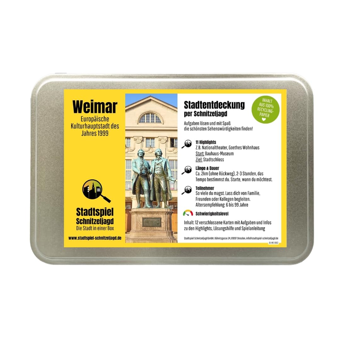 Schnitzeljagd Weimar – Stadtspiel für Erwachsene und Familien | Stadtrallye durch Weimars Altstadt |