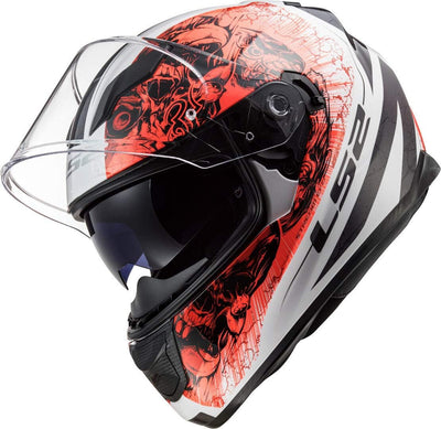 LS2 103205454XXS Motorradhelm Full Face FF320 Stream Evo, Unisex, Weiss/Orange, XXS XXS Weiss / Oran