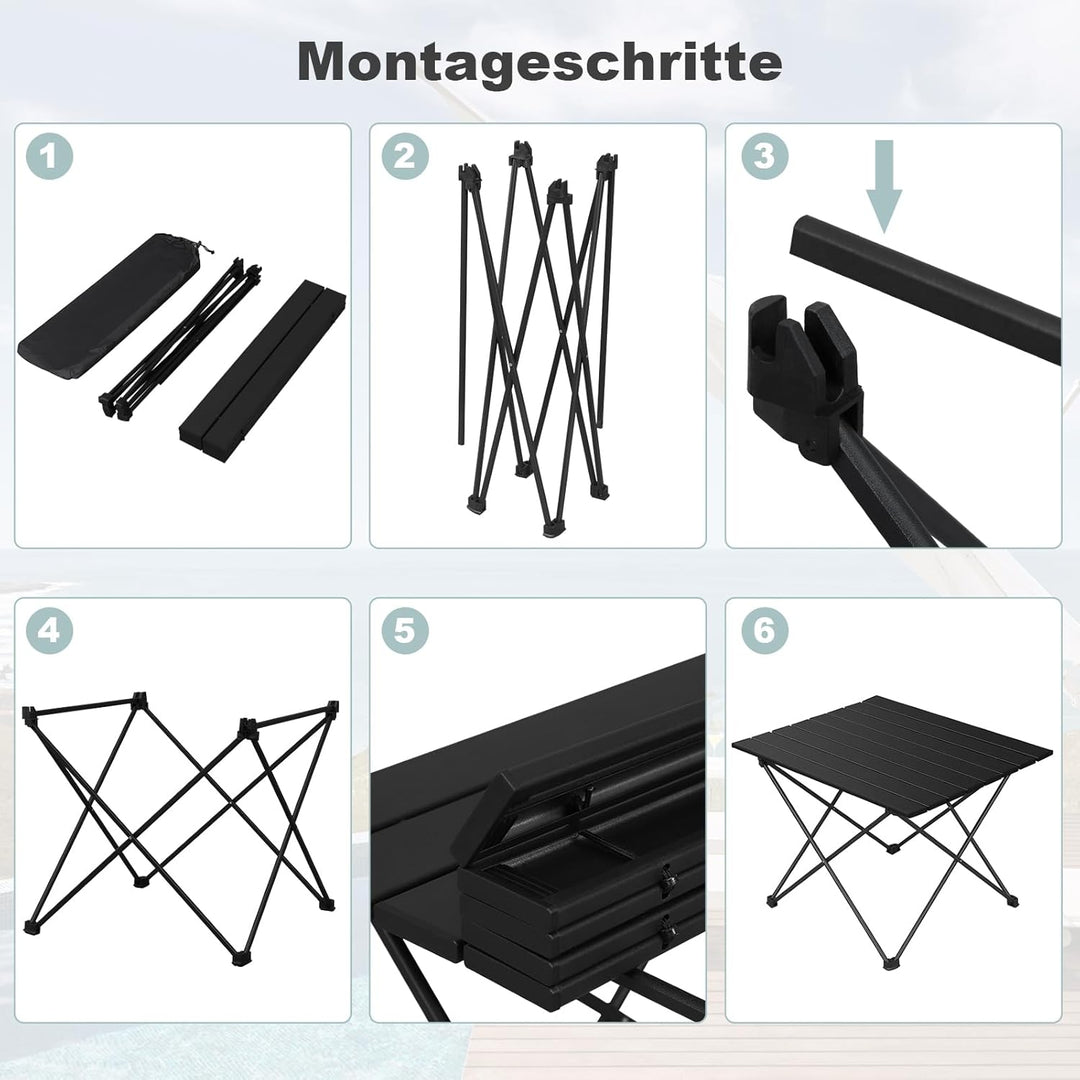 WOLTU Alu Campingtisch klappbar Falttisch Ultra Leichte tragbar mit Tragetasche, Klapptisch Kleiner