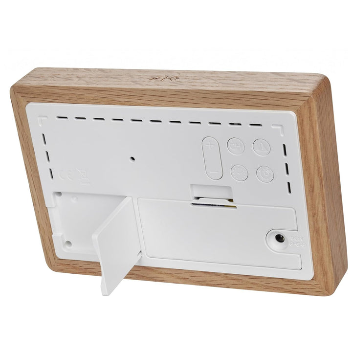 TFA Dostmann Funk-Wetterstation mit Aussensensor OAK, 35.1167 Wettervorhersage, mit Holz-Rahmen, Inn