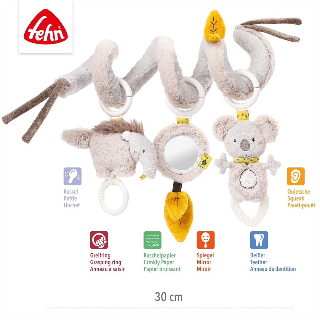 Fehn Activity Spirale Australia - Kinderwagen Spielzeug zum Fühlen und Greifen - Babyspielzeug für B