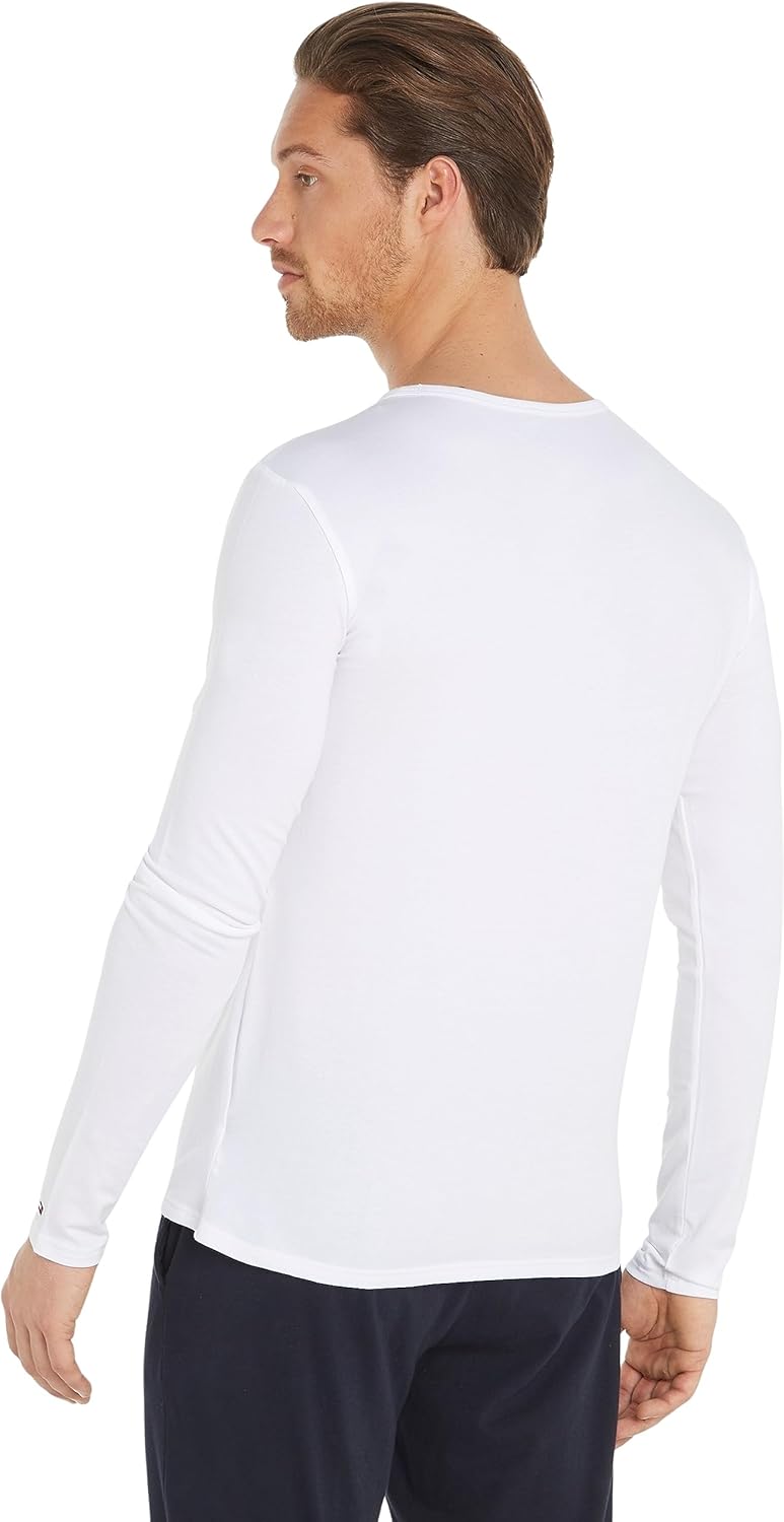 Tommy Hilfiger Herren Langarm T-Shirts (3er Pack) S Mehrfarbig (Black/White/Grey Heather), S Mehrfar