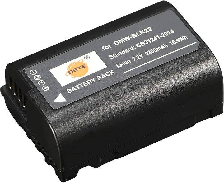 DSTE（2 Pack） Ersatz Batterie und DC180E Reise Ladegerät Kompatibel für Panasonic DMW-BLK22 DC-S5 DC-