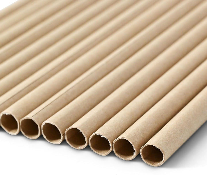 BIOZOYG Jumbo Papier Trinkhalme 23cm Strohhalm 8mm Ø I Trinkhalm biologisch abbaubar I braune Strohh