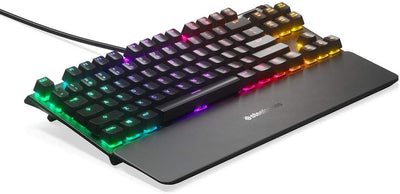 SteelSeries Apex 7 TKL - Mechanische Gaming-Tastatur – Kompakt (TKL) – OLED Smart Display – Rot Scha