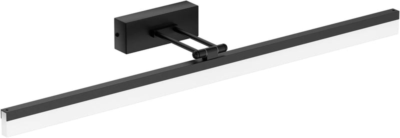 Klighten LED Spiegellampe Badezimmer 18W 1170Lumen, 80cm Schwarz Spiegelleuchte Bad, 180 Grad Einste