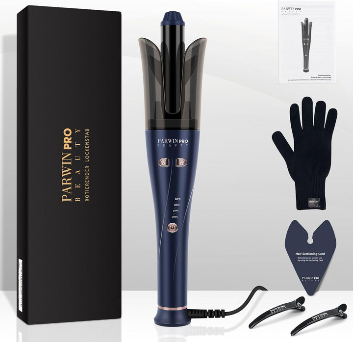 PARWIN PRO BEAUTY Lockenstab Automatisch 32mm mit Keramikbeschichtung, Dualspannung 100-240V, 4 Eins