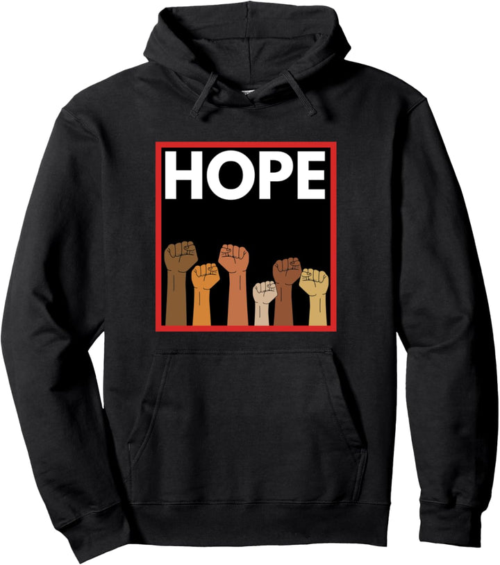 United We Rise Together For Hope Against Racism Power Fausts Pullover Hoodie