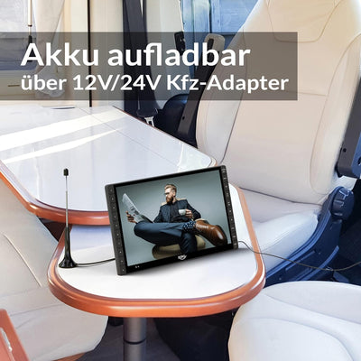 XORO PTL 1400 V2 - 14 Zoll Tragbarer FullHD DVB-T/T2 Fernseher mit eingebauten Akku, HDMI IN, USB 2.