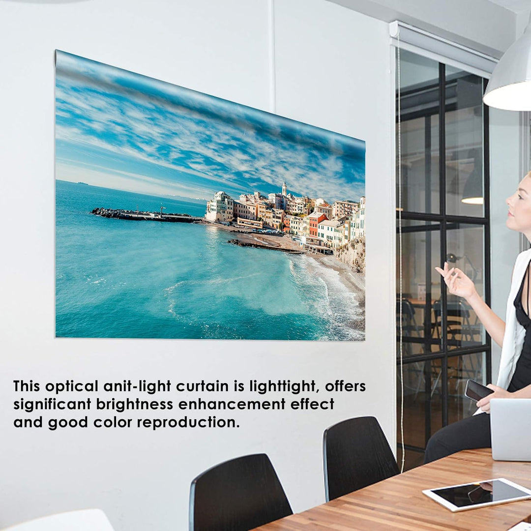 Queen.Y Beamer Leinwand 120 Zoll Projektionsleinwand, 16: 9 HD Projektor Vorhang Anit-Light Leinwand