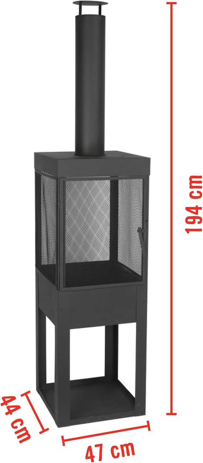 BBQ Collection Terrassenofen mit Schornstein - Gartenkamin mit Funkenschutz - Feuerstelle für den Ga