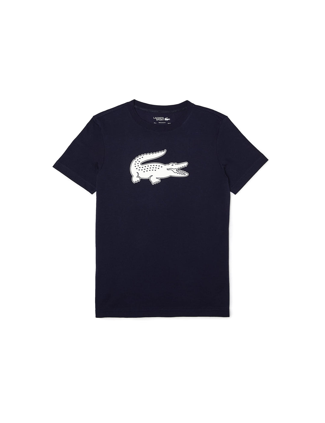 Lacoste Herren TH2042 T-Shirt Rundhals, Männer Logo Print Tee,Regular Fit, XS Marineblau / Weiss