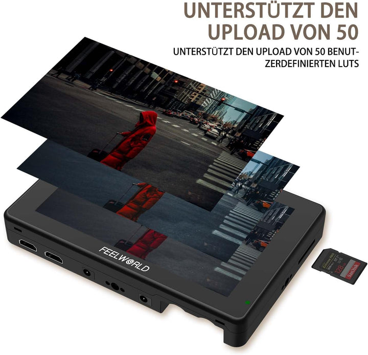 Feelworld LUT7 7 Zoll 2200nit Ultra Bright 3D Lut Touch Screen DSLR Kamera Field Monitor 1920x1200 I
