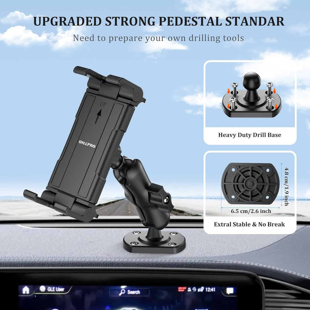 OHLPRO Tablet Halterung Auto,360° Drehung Tablethalterungen 18cm Ausziehbare Arm+ Waschbar Saugnapf,