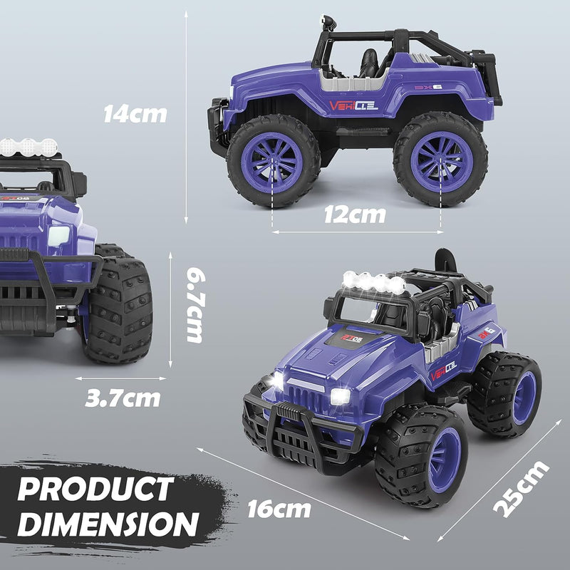 Weinsamkeit Ferngesteuertes Auto, 1/16 RC Auto Kinder All Terrain Off Road RC Monstertruck mit LED S