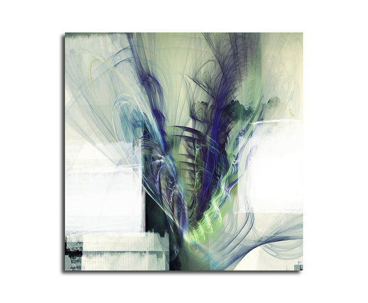 Paul Sinus Art Ursprung der Tiefe - Abstrakt315_60x60cm Bild auf Leinwand grün blau Creme Abstraktes