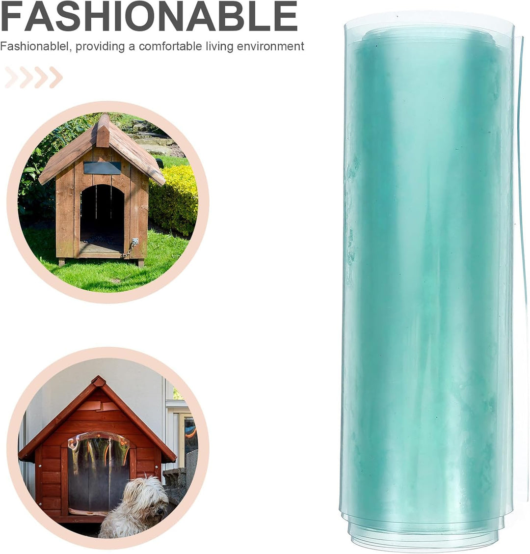 Angoily Transparente Hundeklappen Ersatzklappe aus Kunststoff Vinyl Zuschneidbar Wärmeisolierend für