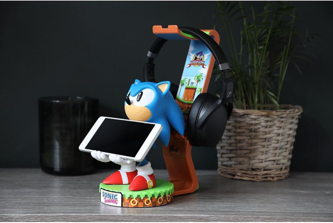 Exquisite Gaming: SEGA: Sonic Deluxe – beleuchteter Kopfhörerständer, Gerät, Controller und Telefons